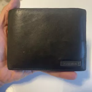 Calvin Klein wallet gentlemen large black leather trifold wallet cardholder - Picture 1 of 18