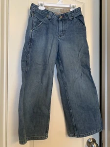 LEE Dungarees Boys Size 10 Reg Denim Carpenter Utility Blue Jeans EUC - Picture 1 of 6