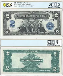 1899 $2 Silver Certificate Fr-252 PCGS-35 PPQ - Picture 1 of 3