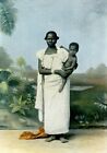 Egypte, femme noire et son enfant... Photochrome antique, fin 19ème siècle