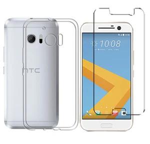 HTC One M10 TPU Silikon Schutz Hülle Cover Bumper Case Etui Tasche + Glasfolie - Picture 1 of 8