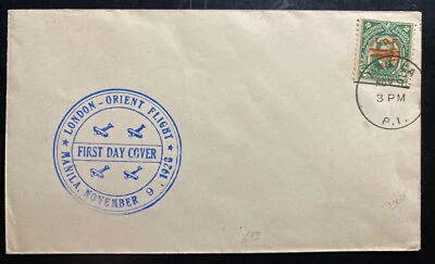 1928 Manila Filipinas Primera Londres Oriente Cubierta de Vuelo LOF Foto 1 de 2