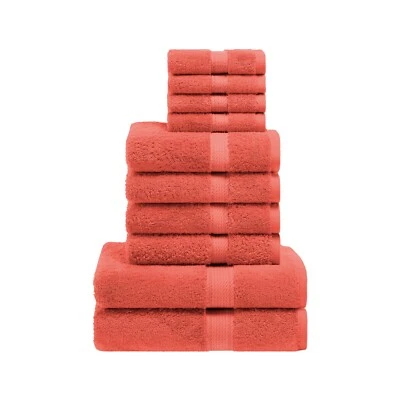 800 GSM Egyptian Cotton Pile Plush Heavyweight Luxury Soft 10-Piece Towel Set - Image 1 of 3