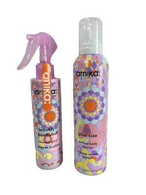 Amika Hair Care LOT TWO PCS Plus Size Mousse &  Brooklyn Bombshell Blowout Spray - Image 1 of 4