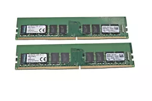 32GB 2 x 16GB Kingston Desktop ECC Unbuffered UDIMM DDR4 2133MHZ KVR21E15D8/16 - Picture 1 of 1