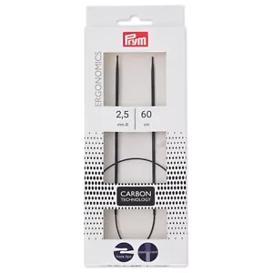 Prym Carbon Tech ergonomische kreisförmige Stricknadeln/Stifte - 2,5 mm 60 cm - 215201 - Bild 1 von 4