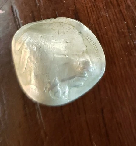 1916 Buffalo Coin, ERROR Got  stuck  to the die! Forming a deep bottle cap,very Cover