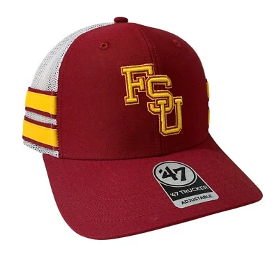 Florida State Seminoles '47 品牌 NCAA Straight 8 平沿帽卡车司机帽 OSFM — 第 1/4 张图片