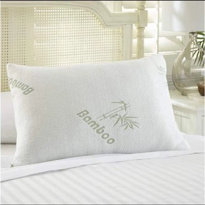 Bamboo Memory Foam Pillow, Hypo-Allergenic Removable Bamboo Cover, Queen Size - Image 1 of 4