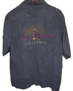 Camicia Tommy Bahama ricamata sfida campeggio logo panelback 100% seta uomo L - Foto 1 di 9