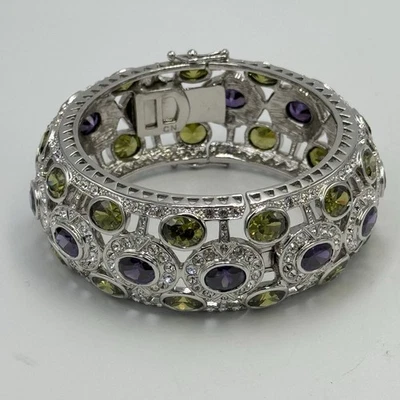 Pulsera MIRIM by MIRIAM SALAT CN tono plata púrpura verde y pedrería transparente Foto 1 de 4