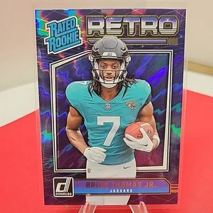✨2024 Donruss Brian Thomas Jr Rated Rookie Retro Blue Shock RC #17 - Picture 1 of 2