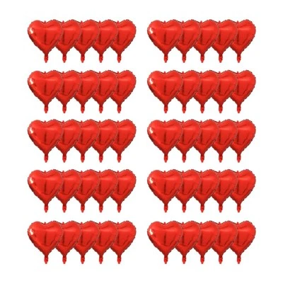 50 piezas globos rojos en forma de corazón de 10 pulgadas globos de aluminio Mylar para cumpleaños boda... Foto 1 de 4