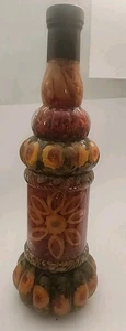 Oil Vinegar Infused Green & Red & Yellow Peppers Decor Glass Bottle 18x7 Flowers - Picture 1 of 19
