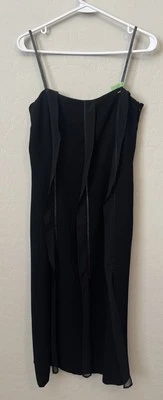 Vestido sin Mangas Max Mara de Colección Seda Cuero Bruja 6 Italiano Caprichoso Fiesta Midi Foto 1 de 4