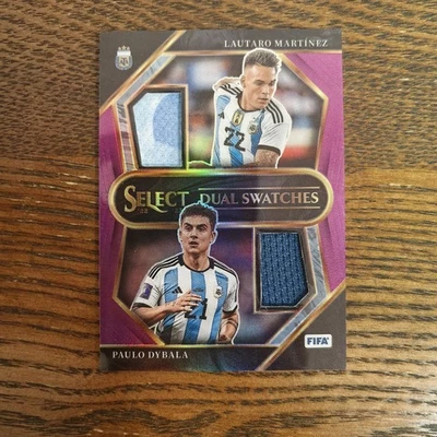 Lautaro & Dybala 2022-23 Panini Select Dual Swatches Purple Relic /49 - Image 1 of 2