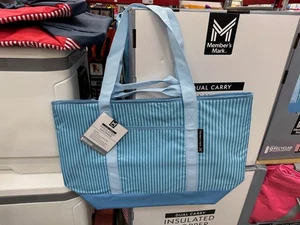 Borsa termica Member's Mark Sam's Club borsa shopping isolata shopper a righe rara - Foto 1 di 3