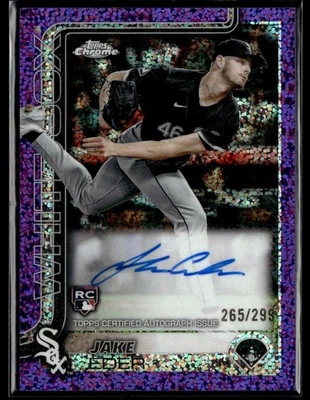 2025 Topps Chrome Rookie Autographs Purple Speckle Refractor Jake Eder 265/299 - Image 1 of 2