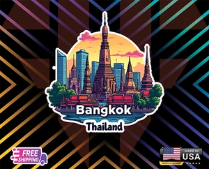 BANGKOK THAILAND USA STICKER DECAL LAMINATED VINYL LAPTOP,WALLGLASS+ FREE GIFT - Bild 1 von 1