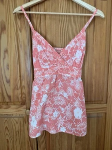 New Look Ladies Pink And White Pretty Top With Spaghetti Straps - Picture 1 of 7