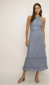 BNWT OASIS LILAC BRODERIE MIDI TIERED DRESS SIZE 12 - Picture 1 of 12