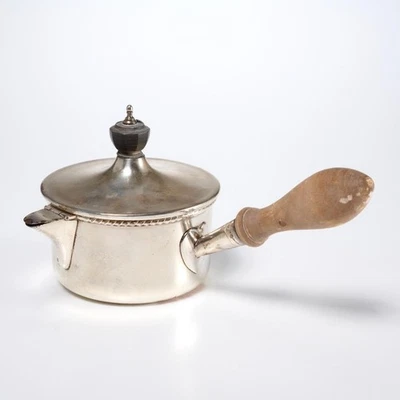 Старинный посеребренный подогреватель коньячного соуса с крышкой John Parson - Изображение 1 из 4