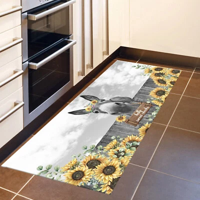 Alfombras de girasol amarillas burro de granja cocina dormitorio sala alfombra de piso Foto 1 de 3