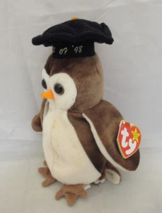 May 31 1997 Ty Original Beanie Babies WISE Graduation Owl w/tags (8 inches) - Picture 1 of 8