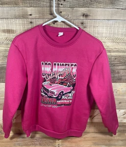 SHEIN Los Angeles CA Racing Car Pink (11/12) Youth Girls Long Sleeve Sweatshirt - Picture 1 of 5