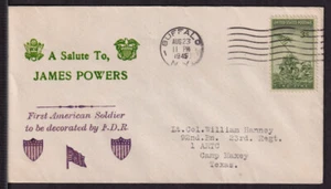1945 Patriotic Cover WWII James Powers decorated by FDR Buffalo NY Iwo Jima - Picture 1 of 1
