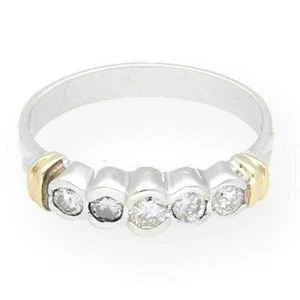9Carat White & Yellow Gold 0.50ct Diamond Eternity Ring (Size S) 5mm Wide - Picture 1 of 3