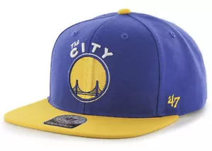 CAPPELLO BERRETTO BICOLORE GOLDEN STATE WARRIORS NBA VINTAGE SNAPBACK CAPTAIN NUOVO! MARCA '47 - Foto 1 di 3