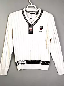 Maglione Harvard Law School maglia cavo unisex grande bianco cremisi preppy accademia - Foto 1 di 12