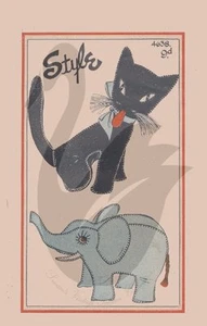 Reproduction Vintage Cat & Elephant Soft Toys Sewing Pattern ST4386 - Picture 1 of 1