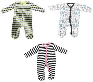 Baby Children Bodysuit Romper 3-Piece Cotton Allover Print 56cm 0-3 Months - Picture 1 of 4