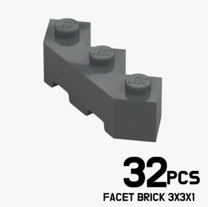 LEGO Lote de 32 FACET BRICK 3X3X1 Gris Piedra Oscura 4582257 2462 - Imagen 1 de 1