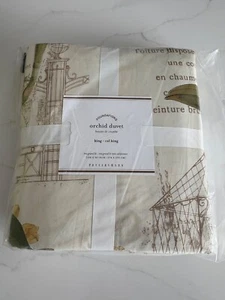 New~Pottery Barn Rare Orchid Pattern Duvet Cover - King with  matching Shams - Picture 1 of 8
