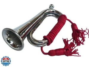 Boy Scout Niquelado Soplando Corneta Comando de Ataque Señal Bocina Hermosa Co - Imagen 1 de 5