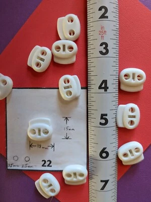 Cerraduras de cable BLANCAS con doble resorte --- Paquete de 10 palancas de frijol/calabaza BLANCAS  Foto 1 de 2