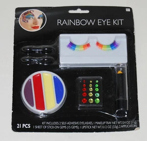 New Suit Yourself Costume Co. Rainbow Non-Toxic Eye Makeup Eyelash 21 Pc Kit - Picture 1 of 2