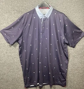 Greyson Spirit of California Polo Men XXL Blue Wolf Golf Shirt Stretch AOP - Picture 1 of 9