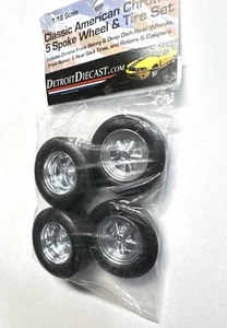 Detroit Diecast 1:18 Classic American Cragar Wheel & Drag Tire Set ACME GMP - Picture 1 of 6