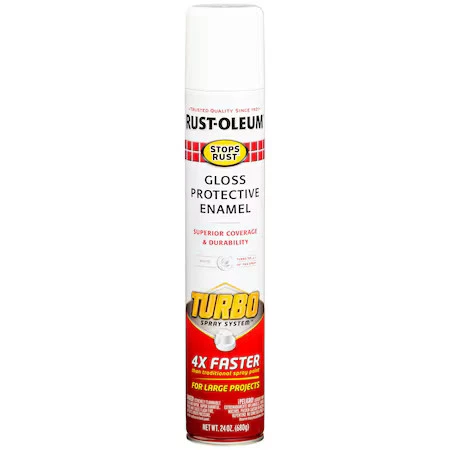 Rust-Oleum 334133 Spray Paint, White, Gloss, Solvent, 24 Oz - Image 1 of 4