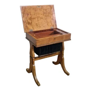 Antique continental sewing work storage console table - side occasional table - Picture 1 of 20