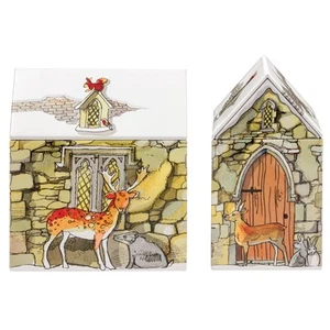 Emma Bridgewater Winter House Shaped Storage Tin Christmas Festive Themed - Picture 1 of 3