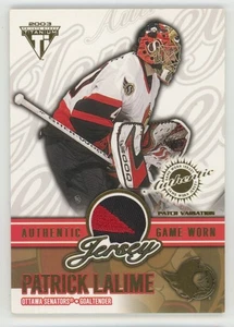 2002-03 PACIFIC PRIVATE STOCK TITANIUM Patrick Lalime GAME WORN PATCH /258 - Picture 1 of 2