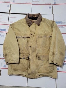 Vintage Outback Trading Co. Oilskin Cotton Flannel Lined Jacket Men’s Large 2141 - Picture 1 of 12