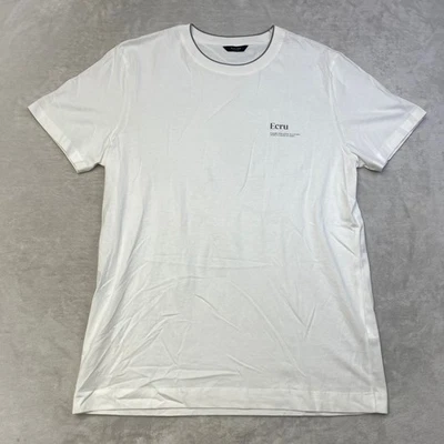 Camiseta Massimo Dutti Para Hombre Camiseta Gráfica Cruda Cuello Redondo Manga Corta Foto 1 de 4