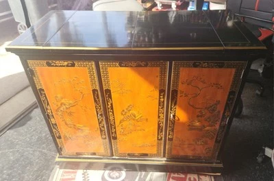 Servidor Drexel 'Et Cetera' Chinoiserie Flip Top Usado Foto 1 de 4