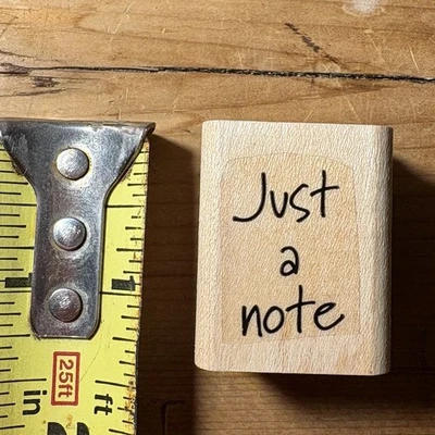 Sello de madera montado en goma con frase Just A Note de colección Foto 1 de 2